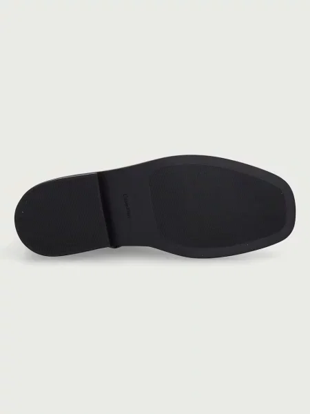 Calvin Klein Bőr magassarkú bokacsizma Square fekete