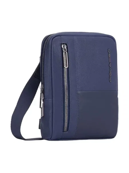 Torba crossbody Piquadro skórzana niebieska