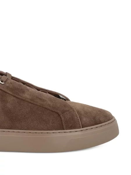 Sneakerși Boss din piele de căprioară maro