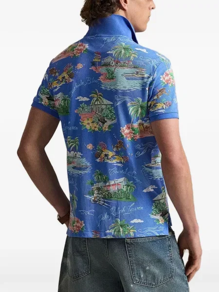 Polo Polo Ralph Lauren με αυτόγραφο με κορδόνια με δαντέλα μπλε