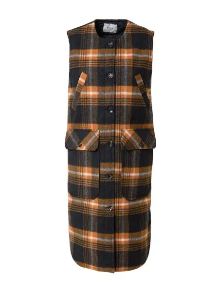 PULZ Jeans Vesta MOLLY sivá / tmavooranžová / čierna biela