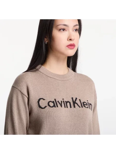 Меланжирани дънки Calvin Klein с автограф
