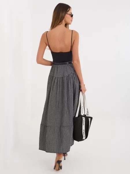 Fustă Italy Moda în carouri negru