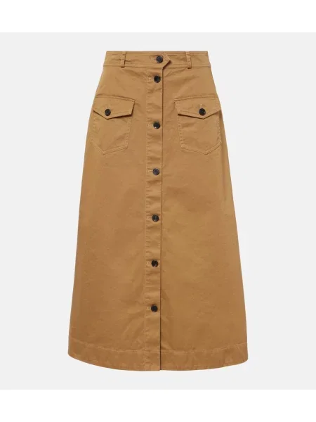 Fustă midi Saint Laurent până la genunchi bej