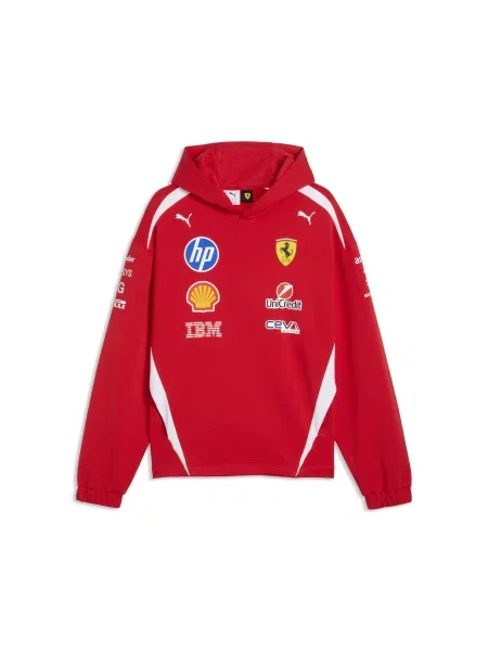 PUMA bluza z kapturem Scuderia Ferrari HP Replica Drivers Authentic Akcesoria S czerwony