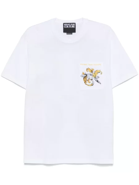 Tricou Versace Jeans Couture cu imagine alb