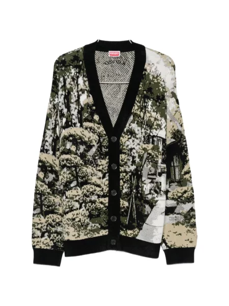 Cardigan Kenzo cu decolteu în V verde
