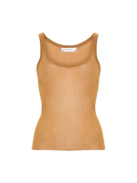 Top Max Mara bez rękawów brązowy