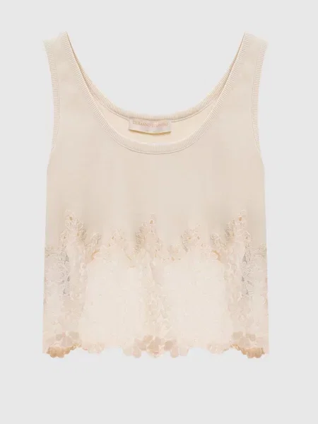 Топ з мереживом Ermanno Scervino бежевий