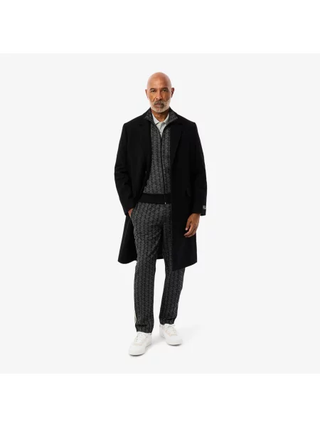 Lacoste Żakardowa Bluza Dresowa Paris Zapinana Na czarna