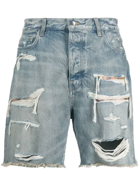 Pantaloni scurți din denim Amiri zdrențuiți albastru