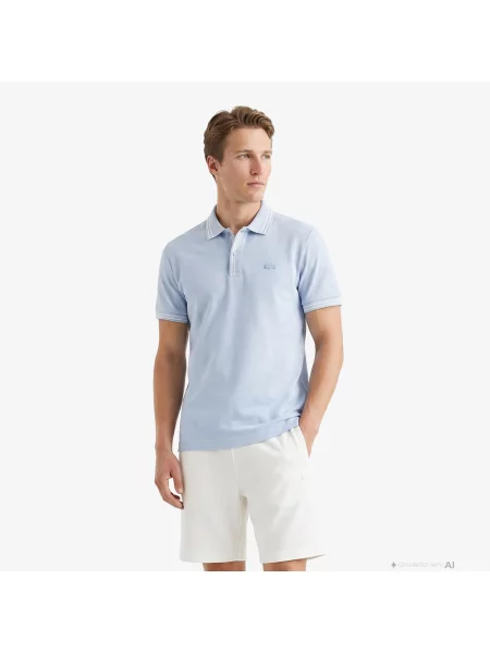 Поло Lacoste голубое