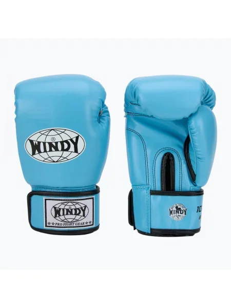 WINDY Classic Синтетична кожа небесносини боксови ръкавици синьо
