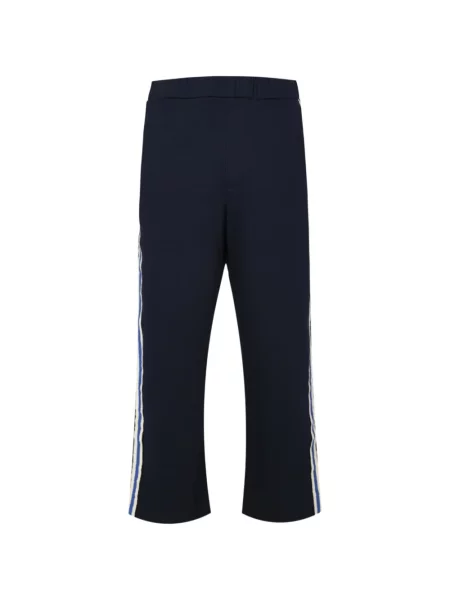 Pantaloni Commas cu dungi din jerseu albastru