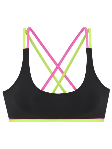 BUFFALO Sutien costum de baie verde limetă / roz negru