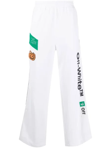 Pantaloni Off-white cu imagine alb