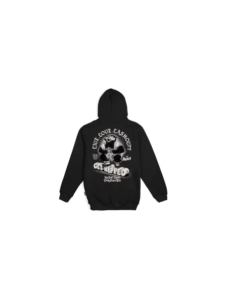 The Dudes Ripped Seasonal Hoody Mężczyźni Bluzy i bluzy z kapturem The Dudes Size: L czarny