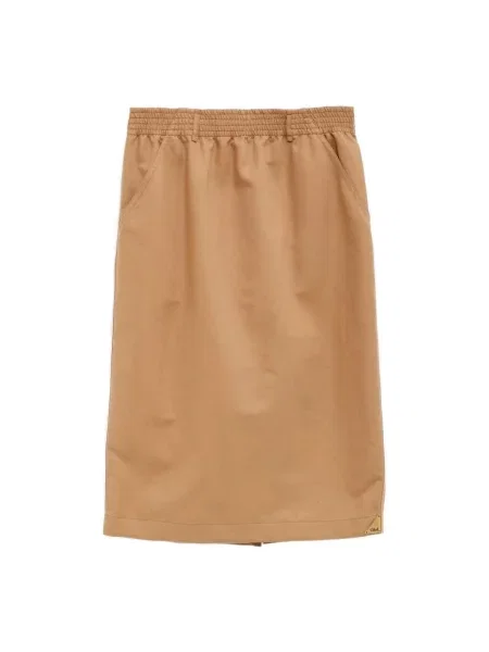 Spódnica midi Chloe do kolan brązowa