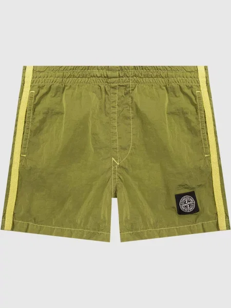 Дитячі шорти для плавання з логотипом Stone Island зелені