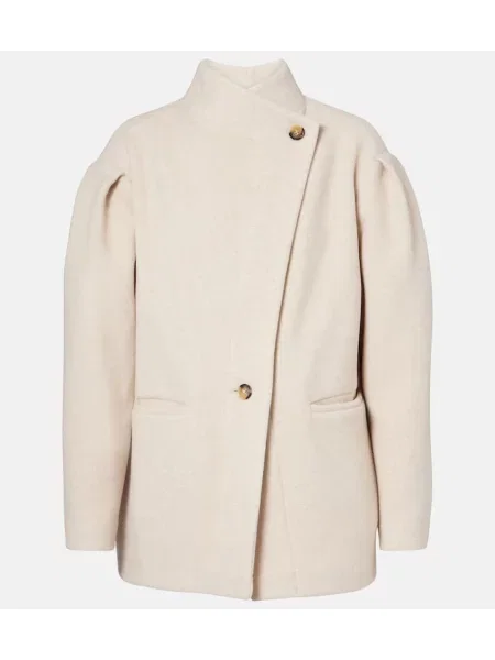 Geacă Isabel Marant de lână alb