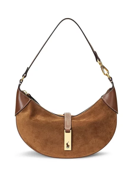 Geanta hobo Polo Ralph Lauren din piele maro