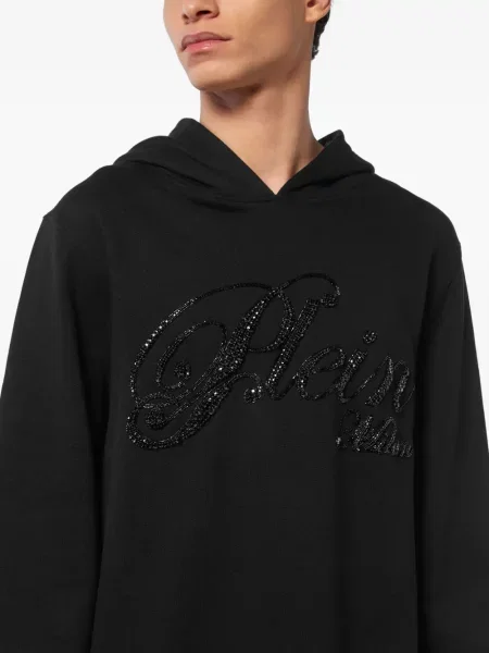 Hanorac cu glugă Philipp Plein cu paiete negru