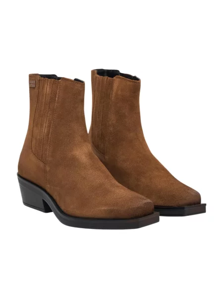 Tommy Jeans Botki Tjw Suede Cowboy Boots brązowy
