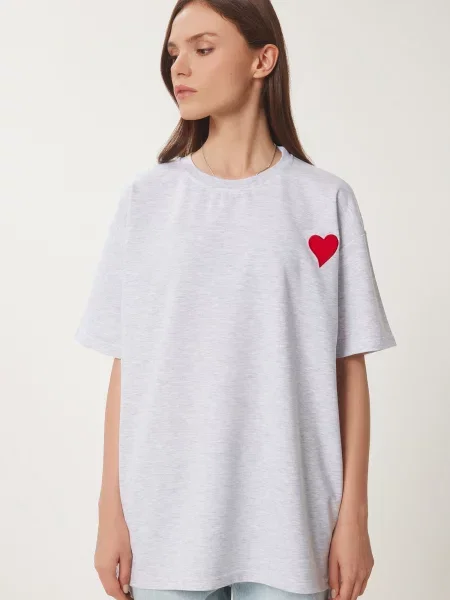 Happiness İstanbul Majica svetlo / rdeča siva