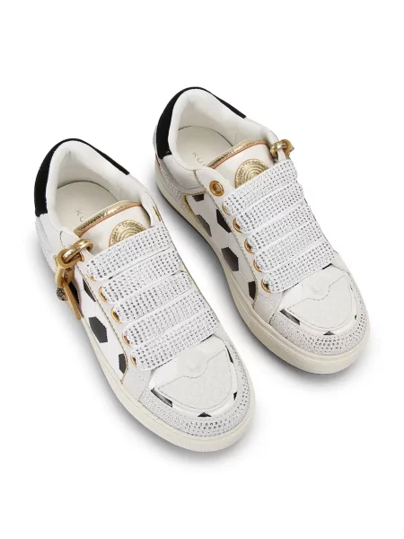Kurt Geiger London Southbank Footy White/Blk superge otroške usnjene bela