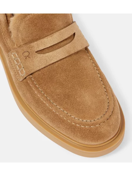Pantofi loafer Gianvito Rossi din piele de căprioară bej