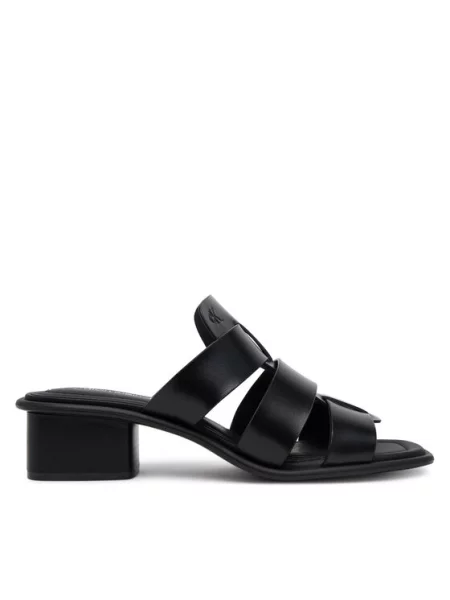 Calvin Klein Jeans Klapki Heel Square Mg Lth czarny