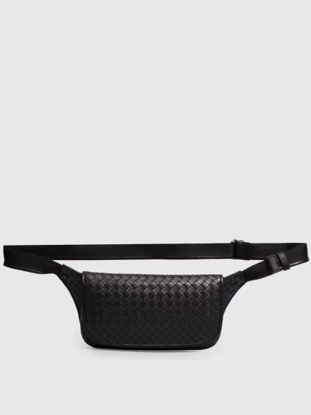 Кожаная поясная сумка Bottega Veneta черная
