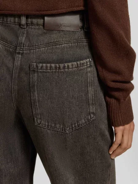 Jeans o kroju wide fit z zapięciem na guzik Luisa Cerano