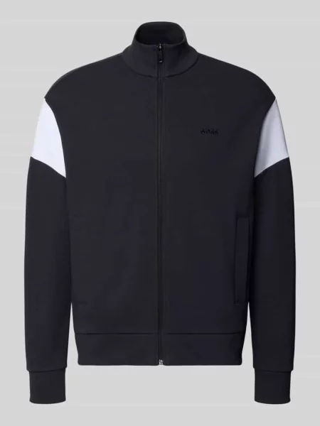 Bluza rozpinana o kroju regular fit z mieszanki bawełny model SW_Union Skaz' Boss Green granatowa