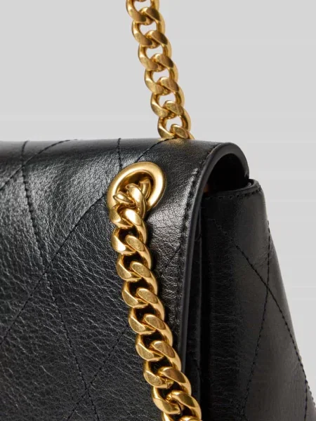 Torba na ramię w z efektem pikowania Tory Burch czarna