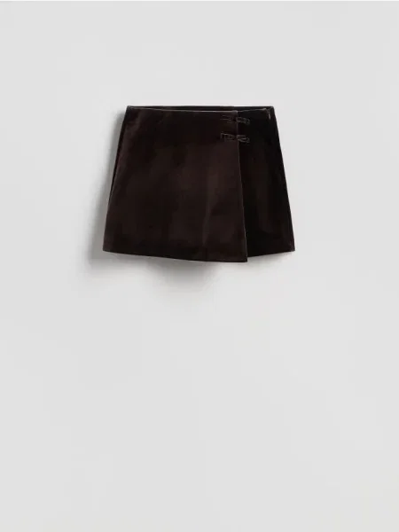 Reserved Спідниця-шорти з бантиками темно коричневий