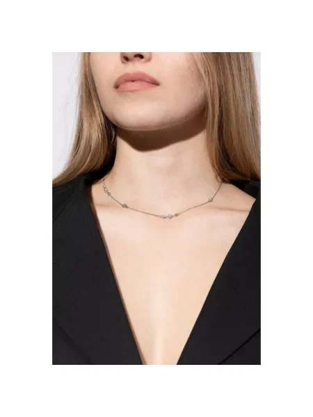 Krótki naszyjnik Tory Burch szary