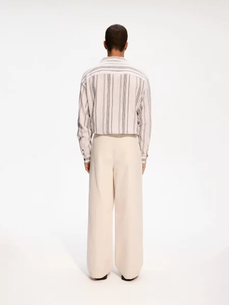 Reserved Штани wide leg кремовий 
