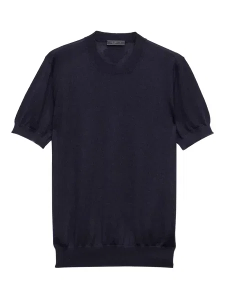 Tricou Prada din cașmir cu decolteu în U albastru