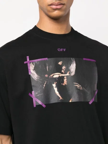 Μπλούζα Off-white με σχέδιο λευκό