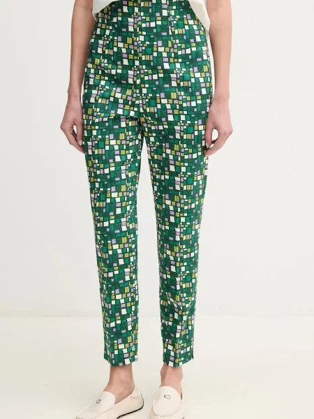 Weekend Max Mara pantaloni femei fason tigareta high waist verde