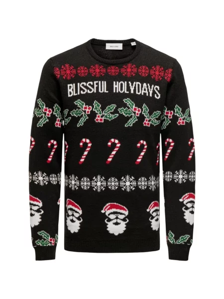 Only & Sons Džemper Xmas crna