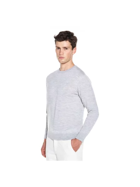 Sweter Eleventy wełniany z długim rękawem szary