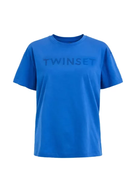 Tricou Twinset cu decolteu rotund albastru