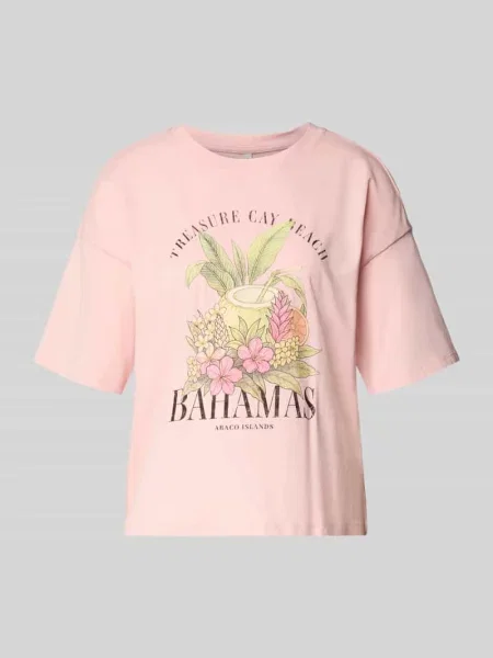 Pudełkowy krój t-shirt z czystej bawełny model LUCY' Only różowa