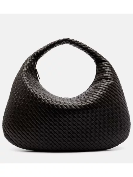 Usnjena usnjena torbica Bottega Veneta Handle rjava