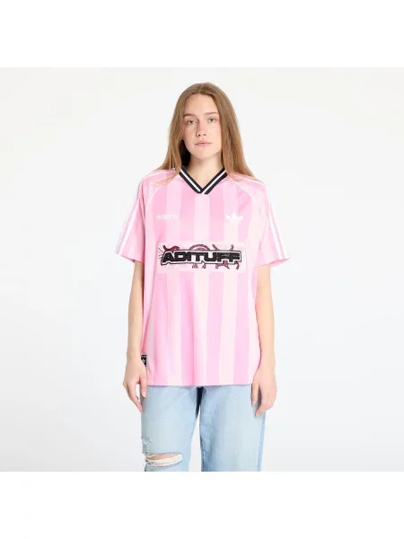 Тениска Adidas Originals от джърси мъниста розово