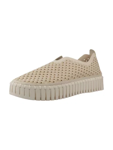 Sneakersy Ilse Jacobsen Hornbæk skórzane na platformie beżowe