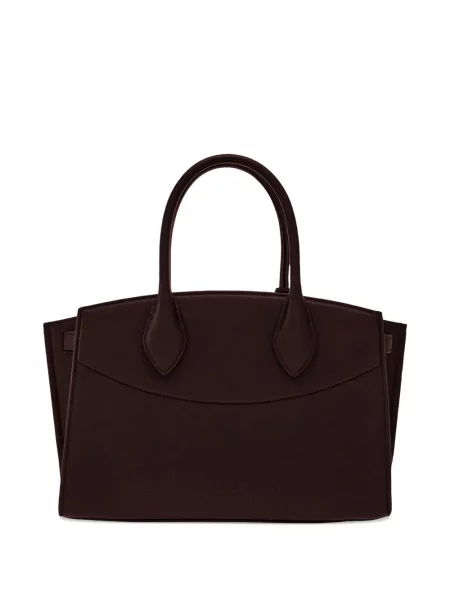 Geantă shopper Ferragamo cu cataramă maro