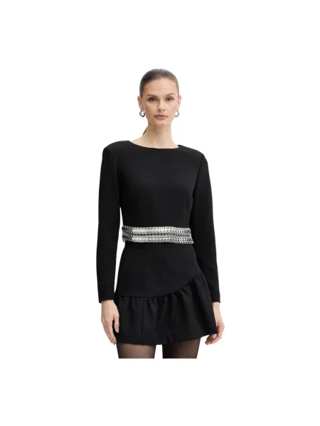 Top Pinko z krepy czarny